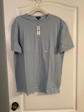 Men’s nwt express Casual Light Blue Crewneck T-Shirt Pima cotton size large